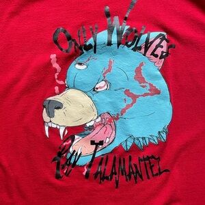 Only Wolves Red Graphic Short Sleeve Tee. Size XL